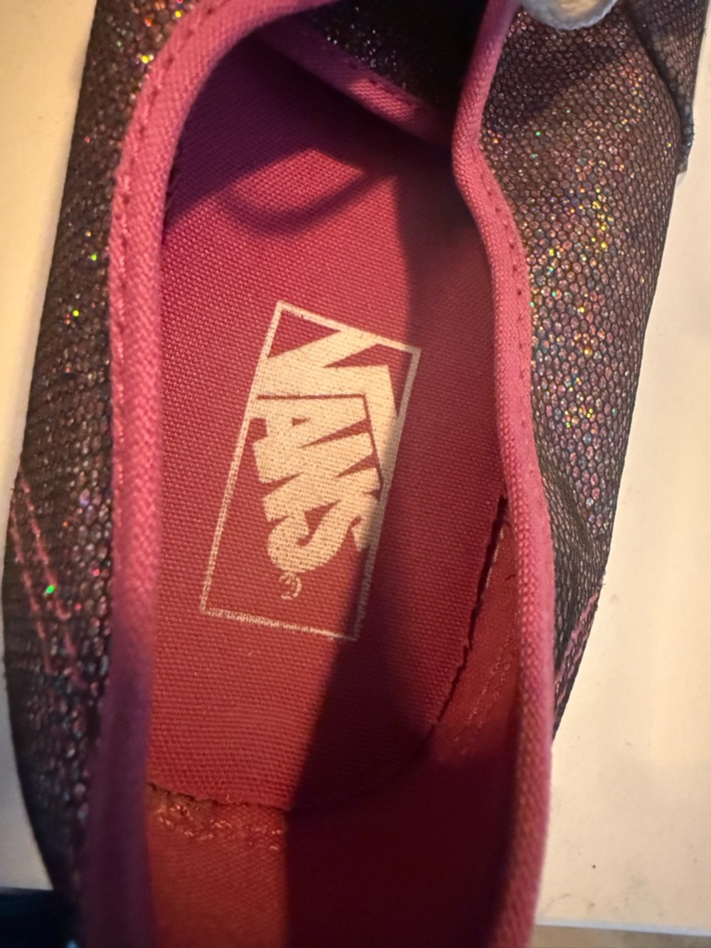 Women's Vans Authentic Iridescent Glitter Fest in Fuchsia sz 9 - Picture 5 of 7